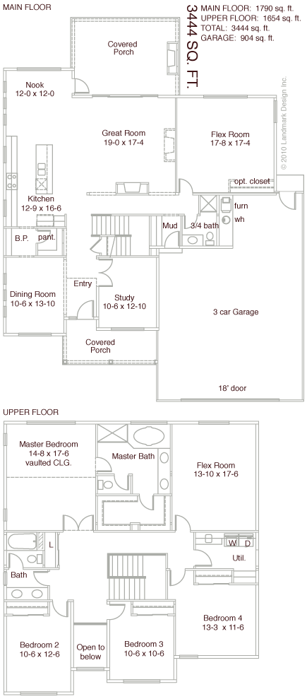 Hunter 10 floor plan 3444 sq. ft.